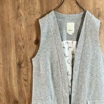 USA 빈티지 베스트 버튼리스 울 구제 의류 그레이 M V3
