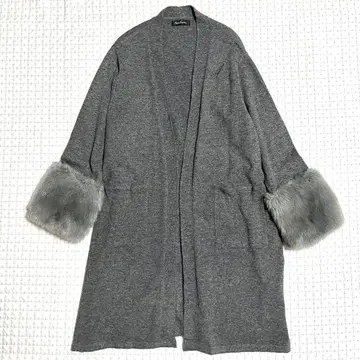 AnneCoquine 앙코퀸 소매 퍼 가디건 그레이 LL 새상품급