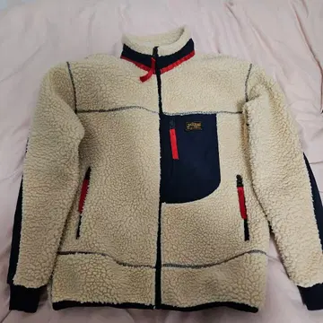 플리스 자켓 베이지 네이비