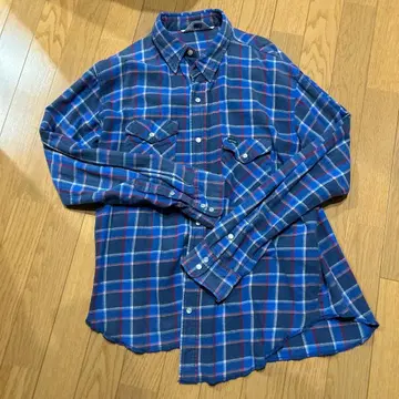 WRANGLER 플란넬 셔츠 블루 계열 체크