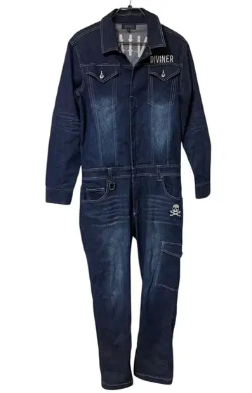 DIVINER 다크 데님 오버롤 M