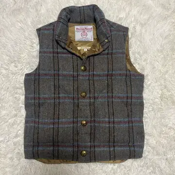 해리스 트위드 저널 스탠다드 다운 베스트 울 체크 사이즈 L