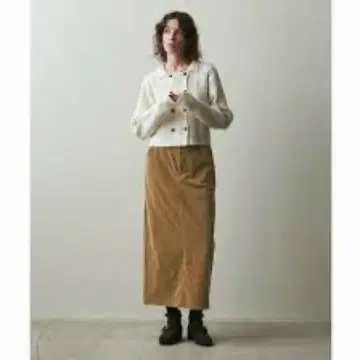 스티븐 앨런 코듀로이 타이트 롱 스커트