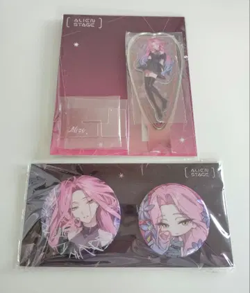 에이리언 스테이지 미지 X형 아크릴 스탠드 캔뱃지 세트