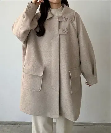 자켓, 미들 기장, 코트, 베이지, 카라 티어