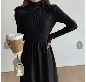 Waverry 골격 웨이브 의류 니트 플레어 원피스