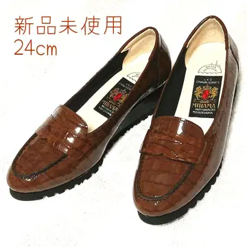 MIHAMA 24cm 미사용 새상품 워킹 엠보 브라운 로퍼