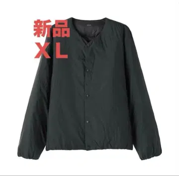 이번 시즌 모델 무인양품 경량 다운 포켓터블 노카라 자켓 블랙 신사 XL