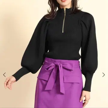 야마다야 FENNEL 미들 게이지 하프 지퍼 니트 풀오버 블랙