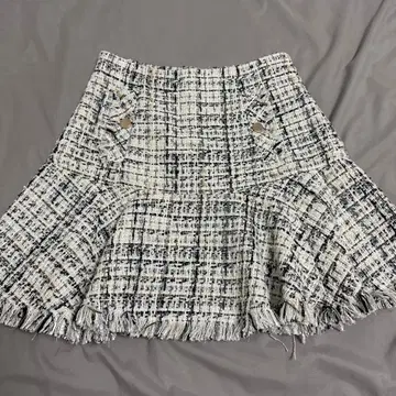 릴리 브라운 프린지 트위드 미니 스커트 0