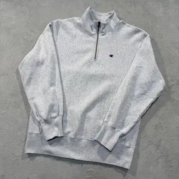 레어 챔피언 US 기획 2XL 빨간색 택 하프 지퍼 맨투맨 그레이