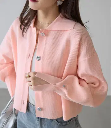 14 새상품급 노스탤지어 핑크 긴팔 가디건