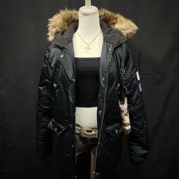 헤이세이 갸루 y2k 그런지 ROXY 다운 자켓 퍼 와펜