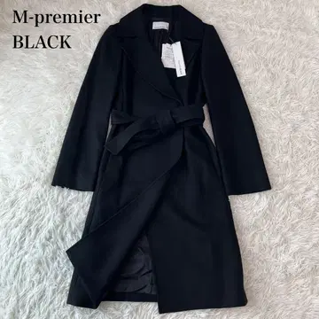 [택 포함] M-premier BLACK 캐시미어 100% 롱 코트 블랙