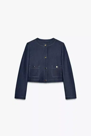 ZARA 숏 자켓 대비 탑 스티치