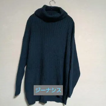 [ JEANASIS ] 다크 그레이 터틀넥 니트 여성용 프리