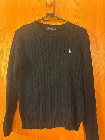 랄프 로렌 네이비 케이블 니트 스웨터