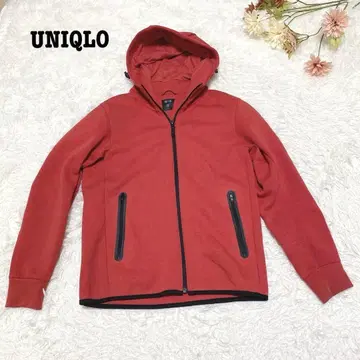 s.884 [유니클로] 남성용 긴팔 후드티 스포츠 레드 후드 S