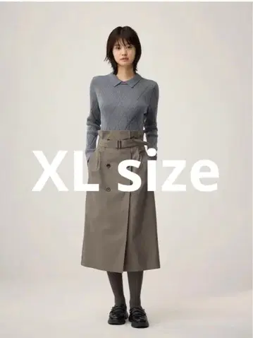 새상품 지유 트렌치 스커트 올리브 XL