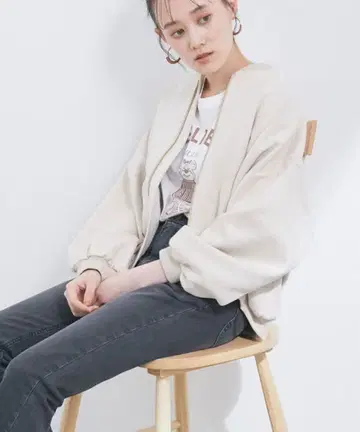 VIS 에코 스웨이드 볼륨 블루종 자켓 화이트