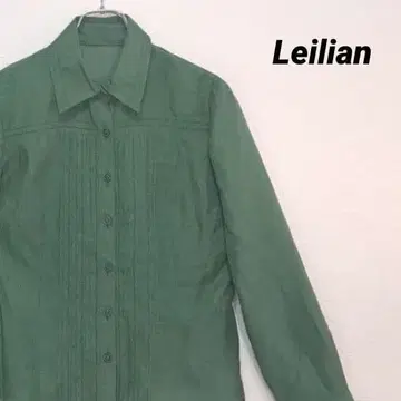 Leilian 레리안 긴팔 블라우스 무지 얇은 소재 셔츠 그린 9 심플