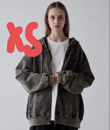 [ CLEL ] 헤비 웨이트 로고 자수 풀 집업 후드티