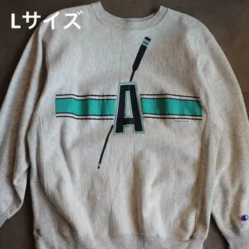 90s 그레이 리버스 위브 챔피온 양면 프린트