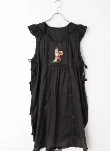 핑크하우스 다람쥐 자수 블랙 더블리에 미사용