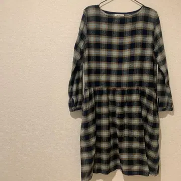 niko and - 체크 무늬 면 롱 원피스