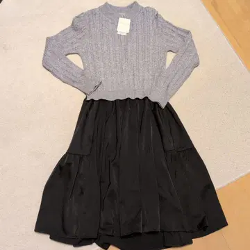 월드 AG 그레이 니트 도킹 스커트 S