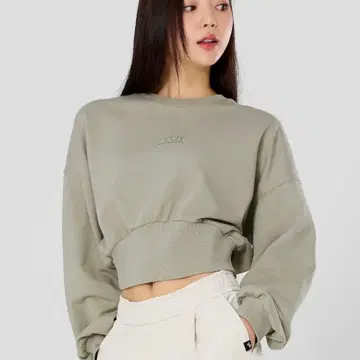 와이드 밴딩 크롭 긴팔 L