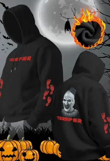 TERRIFIER 디자인 블랙 후드티