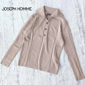 조셉옴므 * 모 100% 하프 버튼 리브 니트 48 베이지 계열