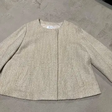 fleur by mint breeze 트위드 하프 코트 베이지 5L