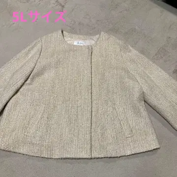 fleur by mint breeze 트위드 하프 코트 베이지 5L