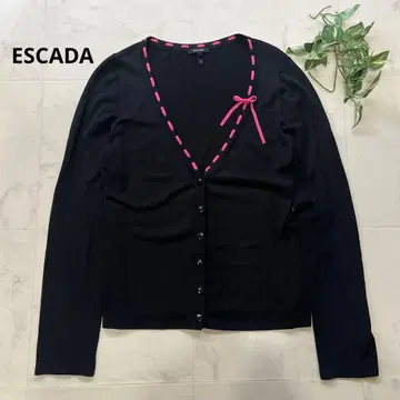 ESCADA 리본 포함 가디건 사이즈 36 블랙 에스카다