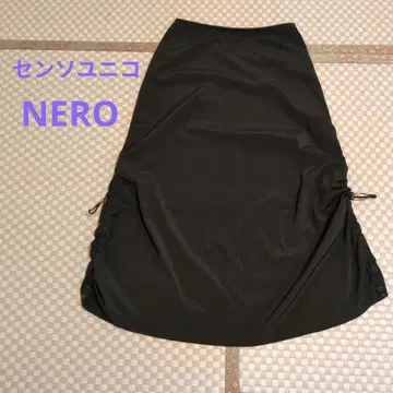 센소유니코 블랙 타이트 스커트 사이드 드로우 스트링 포함