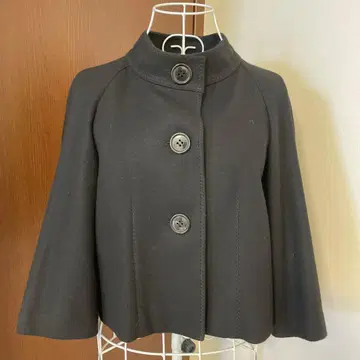 블랙 판초 케이프 코트 3버튼 이네드