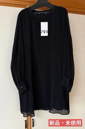 자라 ZARA 플리츠 튜닉 블랙 여성용 S 새상품