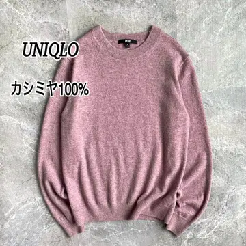 유니클로 여성용 캐시미어 100% 크루넥 스웨터 긴팔 니트 M