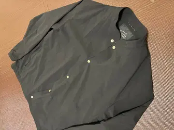 블랙 나일론 자켓 단추식