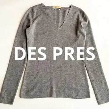 새상품급 DES PRES 울 100% V넥 니트 그레이 S 사이즈 일본제