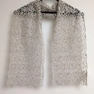 CHRISTIAN AUJARD 아이보리 꽃무늬 레이스 스톨