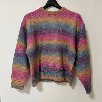 CPCM 여성용 그라데이션 니트 크루넥 스웨터 핑크