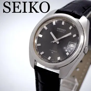 610 가동 SEIKO 시계 남성용 자동 태엽 AT 날짜 블랙 17석