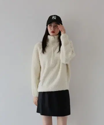 하프 지퍼 부클레 니트 [J by blue]