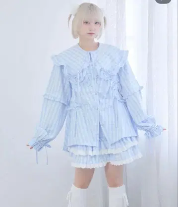 whinny 블라우스, 스커트 세트 블루