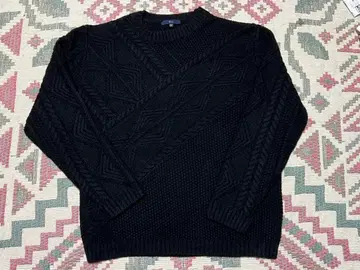 새상품급 G-stage 지스테이지 블랙 케이블 니트 스웨터 사이즈 50