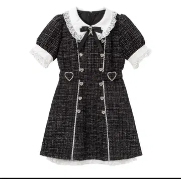 DearMyLove 반짝반짝 하트 퀼팅 썸머 트위드 원피스 LL