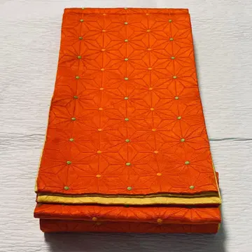 오렌지와 옐로우 컬러의 기하학 패턴 [ 반폭 오비 ]